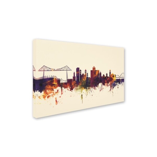 Michael Tompsett 'Middlesbrough England Skyline IV' Canvas Art,22x32